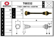 T68332 EAI hnací hriadeľ T68332 EAI