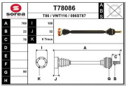 T78086 EAI hnací hriadeľ T78086 EAI