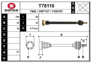T78110 EAI hnací hriadeľ T78110 EAI