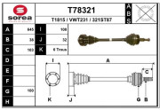 T78321 EAI hnací hriadeľ T78321 EAI