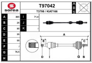 T97042 EAI hnací hriadeľ T97042 EAI