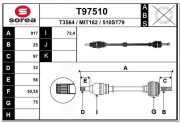 T97510 EAI hnací hriadeľ T97510 EAI