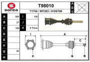 T98010 EAI hnací hriadeľ T98010 EAI