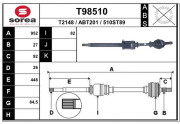 T98510 EAI hnací hriadeľ T98510 EAI