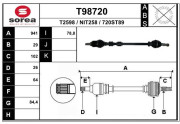 T98720 EAI hnací hriadeľ T98720 EAI