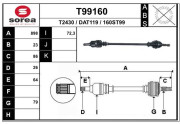 T99160 EAI hnací hriadeľ T99160 EAI