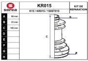 KR015 EAI manżeta hnacieho hriadeľa - opravná sada KR015 EAI