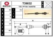 T39032 EAI hnací hriadeľ T39032 EAI