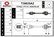 T39035A2 EAI hnací hriadeľ T39035A2 EAI