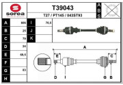 T39043 EAI hnací hriadeľ T39043 EAI