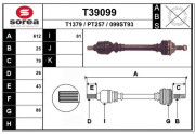 T39099 EAI hnací hriadeľ T39099 EAI