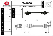 T49050 EAI hnací hriadeľ T49050 EAI