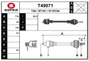 T49071 EAI hnací hriadeľ T49071 EAI