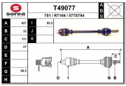 T49077 EAI hnací hriadeľ T49077 EAI