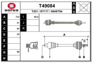 T49084 EAI hnací hriadeľ T49084 EAI