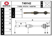 T49142 EAI hnací hriadeľ T49142 EAI