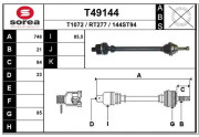 T49144 EAI hnací hriadeľ T49144 EAI