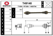 T49148 EAI hnací hriadeľ T49148 EAI