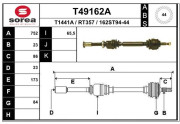 T49162A EAI hnací hriadeľ T49162A EAI