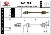 T49170A EAI hnací hriadeľ T49170A EAI