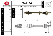 T49174 EAI hnací hriadeľ T49174 EAI