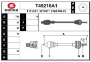 T49216A1 EAI hnací hriadeľ T49216A1 EAI