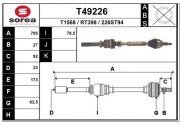 T49226 EAI hnací hriadeľ T49226 EAI