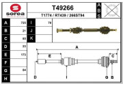 T49266 EAI hnací hriadeľ T49266 EAI