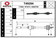 T49294 EAI hnací hriadeľ T49294 EAI