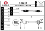 T49341 EAI hnací hriadeľ T49341 EAI