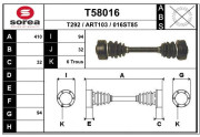 T58016 EAI hnací hriadeľ T58016 EAI