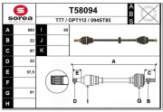 T58094 EAI hnací hriadeľ T58094 EAI