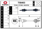 T58403 EAI hnací hriadeľ T58403 EAI