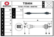 T58404 EAI hnací hriadeľ T58404 EAI