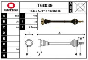 T68039 Hnací hřídel EAI