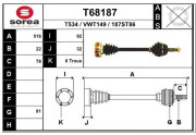 T68187 EAI hnací hriadeľ T68187 EAI