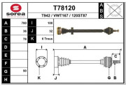 T78120 EAI hnací hriadeľ T78120 EAI