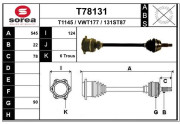 T78131 EAI hnací hriadeľ T78131 EAI