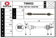 T98052 EAI hnací hriadeľ T98052 EAI