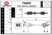 T98092 EAI hnací hriadeľ T98092 EAI