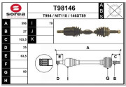 T98146 EAI hnací hriadeľ T98146 EAI