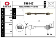 T98147 EAI hnací hriadeľ T98147 EAI