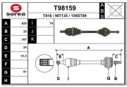 T98159 EAI hnací hriadeľ T98159 EAI