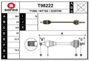 T98222 EAI hnací hriadeľ T98222 EAI