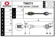 T98273 EAI hnací hriadeľ T98273 EAI