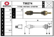 T98274 EAI hnací hriadeľ T98274 EAI