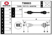 T98603 EAI hnací hriadeľ T98603 EAI