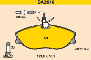 BA2016 Sada brzdových destiček, kotoučová brzda BARUM