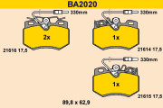 BA2020 Sada brzdových destiček, kotoučová brzda BARUM