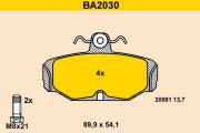 BA2030 Sada brzdových destiček, kotoučová brzda BARUM